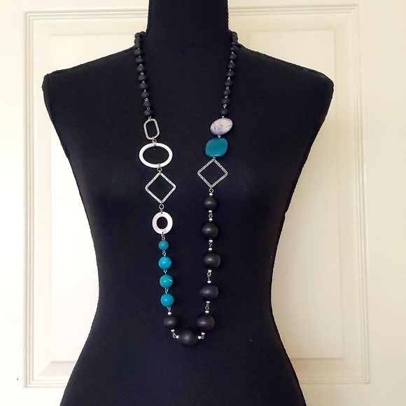 NWOT. The Limited Multiple Shapes/Colors/Materials Chained Necklace. - Picture 1 of 5